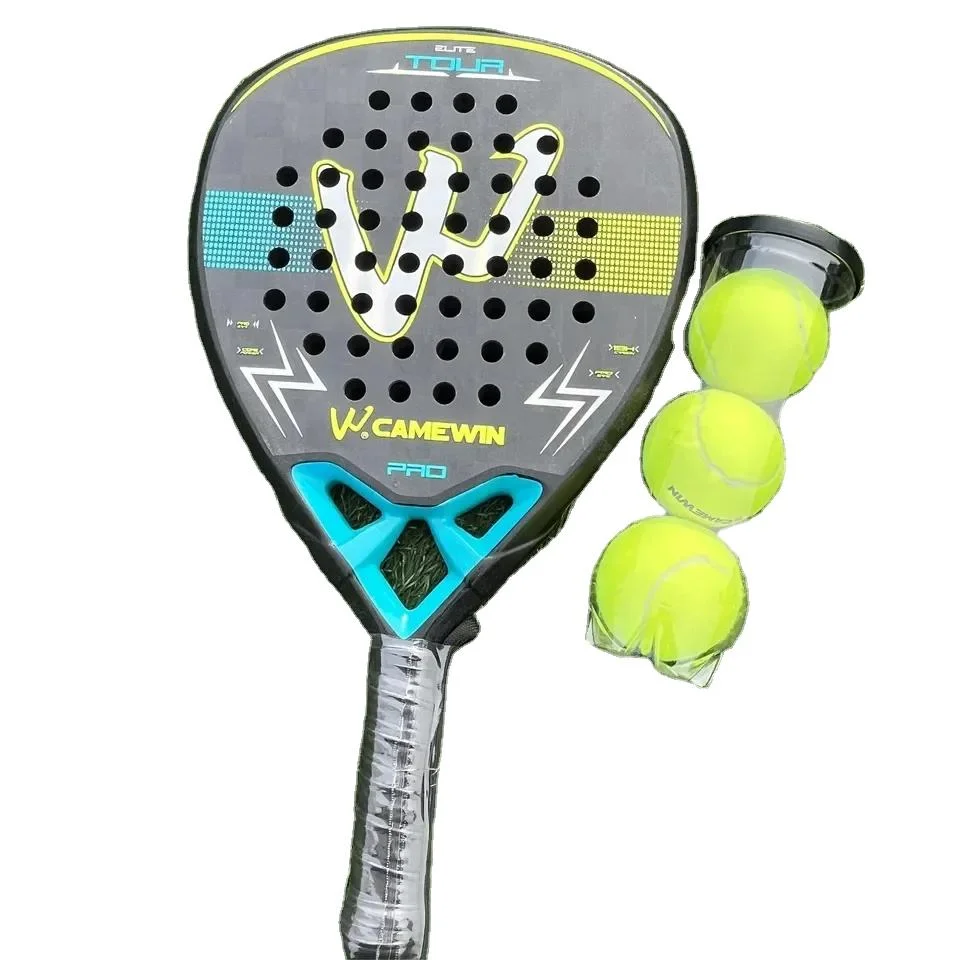 Padel Tennis Racket Round Carbon Fiber 100%carbon With Eva Soft Performance Pala Padel Raqueta Custom Padel Rackets