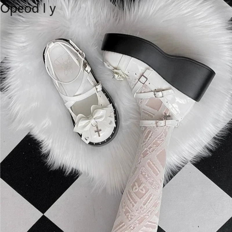 Lolita Original Design Sweet Cool Babes Punk Style Platform Muffin Shoes Y2k Subculture Japanese Girl  Mary Jane Single Shoes
