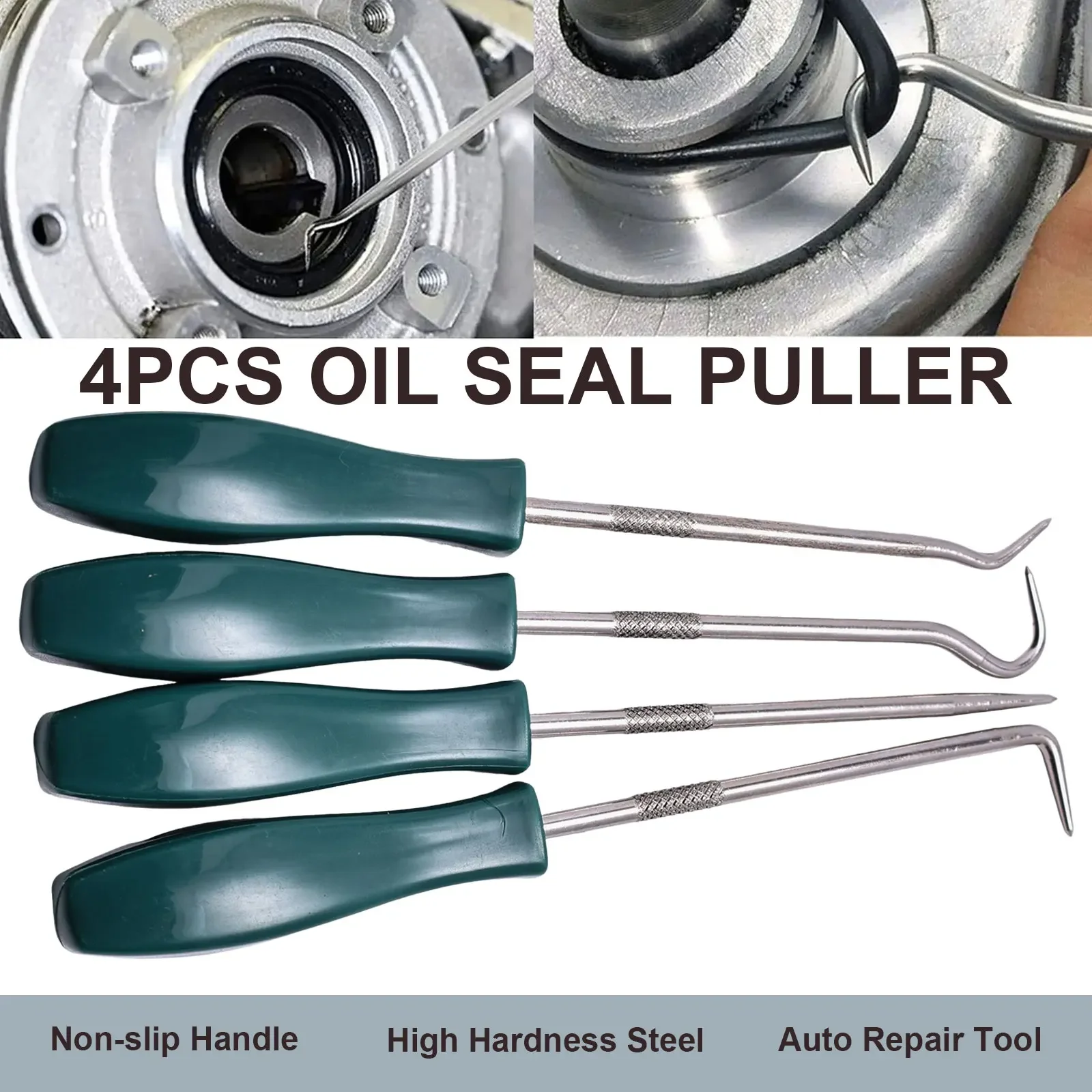 4Pcs Car Auto Vehicle Oil Seal Screwdrivers Set O-Ring Seal Gasket Puller Remover Pick Hooks Repair Extractor Garage