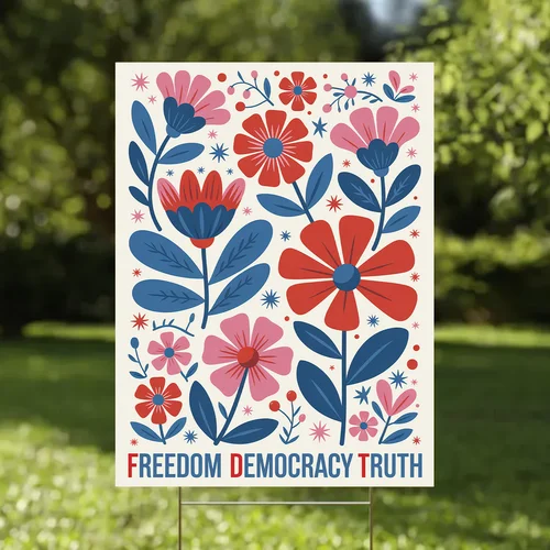 Freedom Democracy Truth House Flag, Garden Flag, Yard Decor - Double Sided FFLCCE ZZA WWL IIC