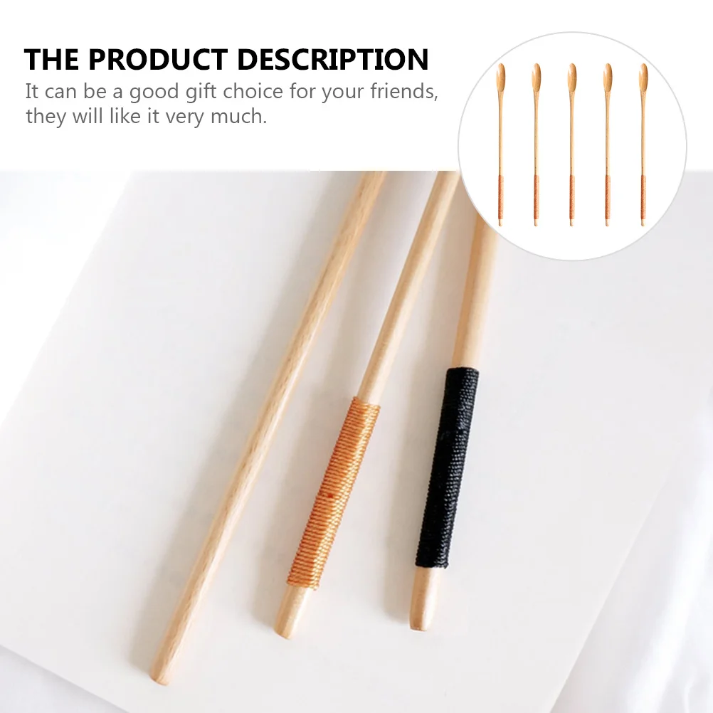 

5Pcs Drink Stirring Spoon Long Handle Design Material Easy to Clean for Honey Syrup Viscous Substances