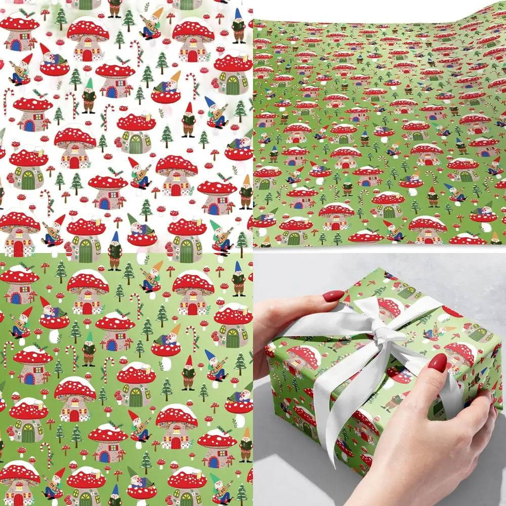 

Jumbo Holiday Gnomes Gift Wrap - 6 Rolls, 10ft x 30in