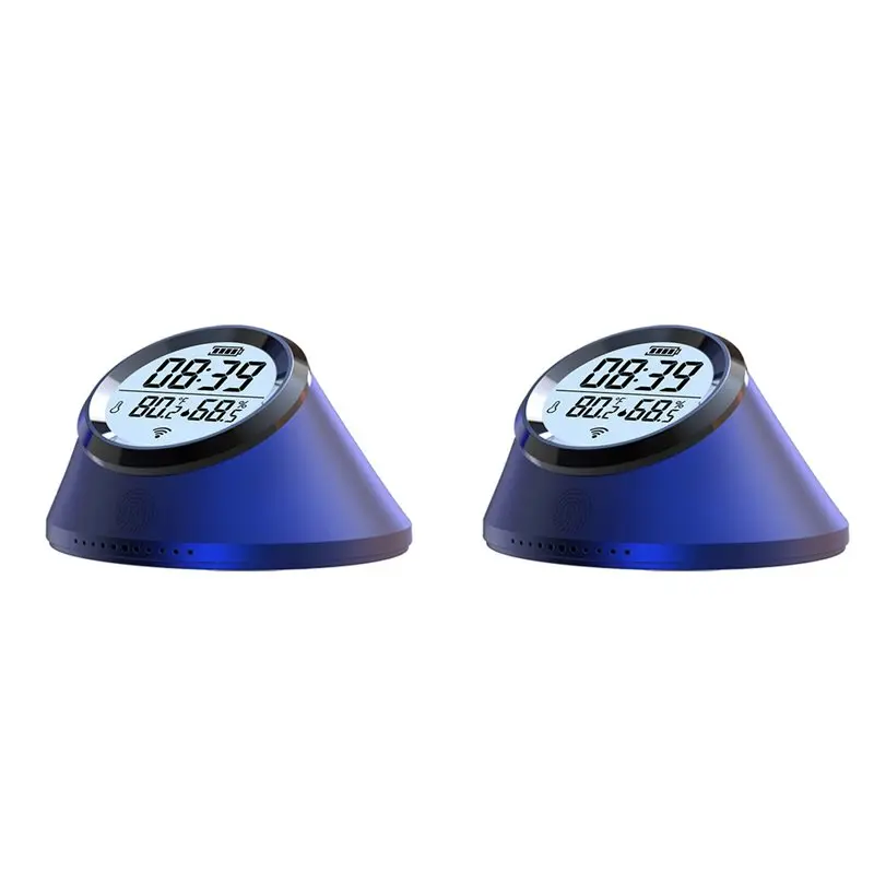 

ABMF-2X Tuya Zigbee Smart Temperature Humidity Sensor Clock Indoor Thermometer With LCD Display For Google Home Smart Life-A