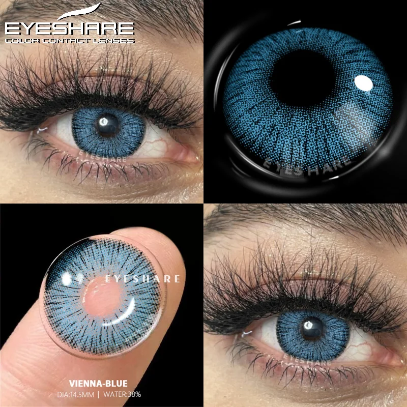 Eyeshare-天然色のアイレンズ,グレーのパイロット,青い接触レンズ,年間の化粧品,緑の目のレンズ,1ペア