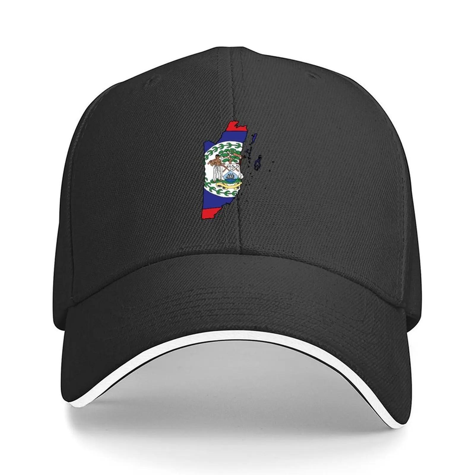 

Belize country shape flag Baseball Cap Snap Back Hat New In The Hat derby hat Ball Cap Men Women's
