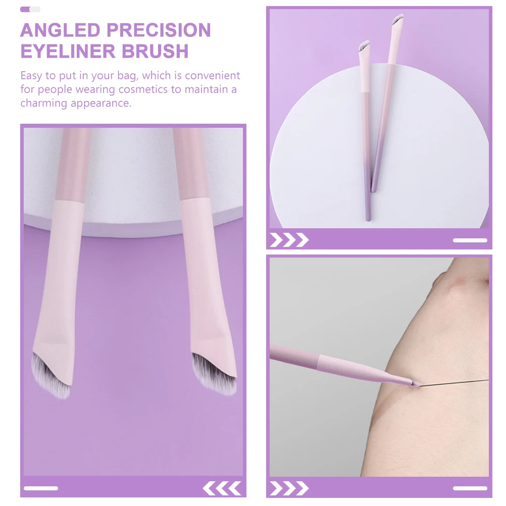4 Uds. Pincel delineador de ojos Scythe herramienta de maquillaje de ojos de precisión en ángulo juego de brochas de delineador fino portátil para mujeres herramienta de belleza de maquillaje