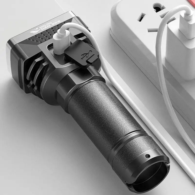 6 Led Flashlight USB Rechargeable Smart Flashlight High Power Torch Light With Charged Display For Outdoor Camping Emergency