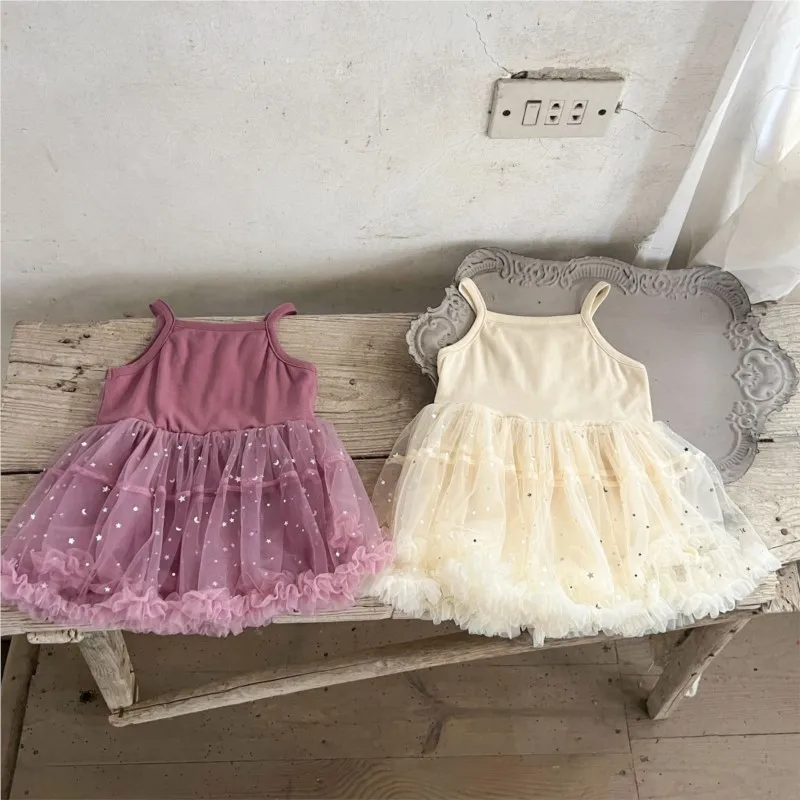 Baby Girl Princess Strap Sparkle Tutu Dress Infant Toddler Girl Summer Sleeveless Vestido Party Dance Birthday Baby Clothes 0-2Y