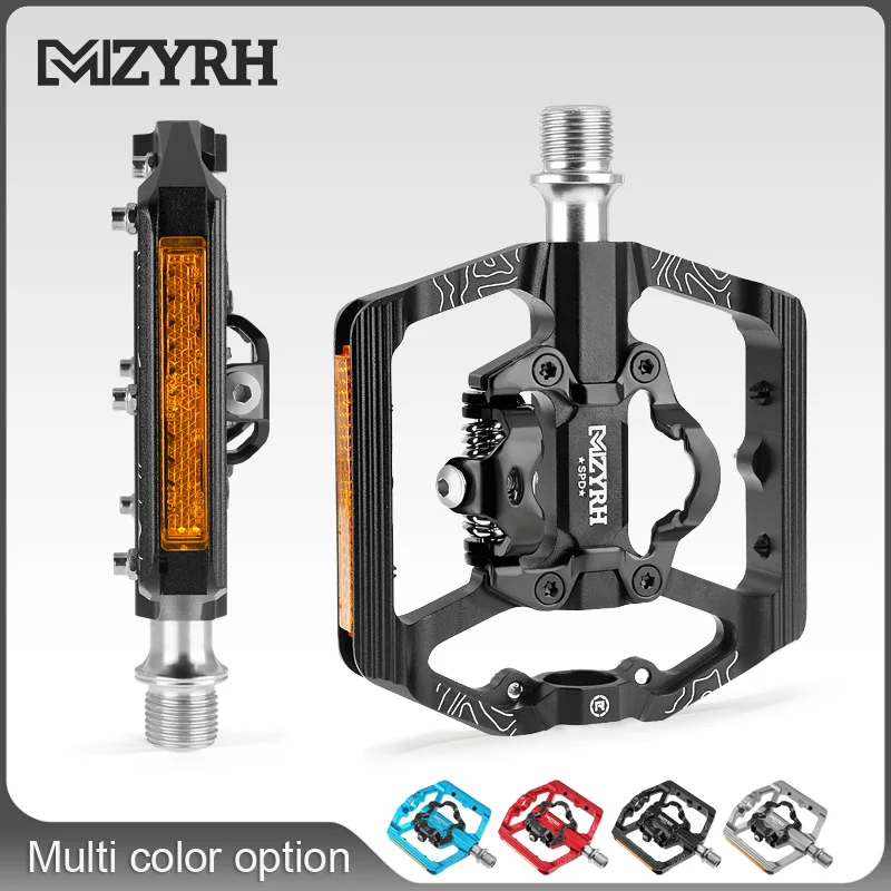 MZYRH MZ-F150 Self-locking Bike Pedal 3 Bearings Wide Ultralight Anti-slip CNC MTB SPD Pedal Aluminium Alloy Bicycle Pedals