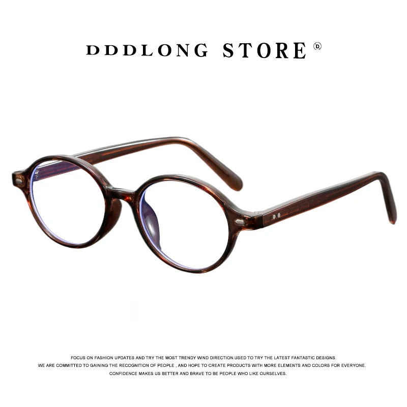 

DDDLONG Round Glasses Prescription Eyeglasses Frame For Men Women Optical Lens Can Replaceable Eyewear D656