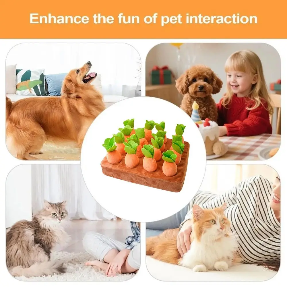 Stressabbau-Karotten-Schnüffelmatte mit Abnehmbaren Karotten, Geistige Stimulation, Slow-Feeder, Interaktives Fütterungs-Kauspielzeug für Hunde – Detail 2