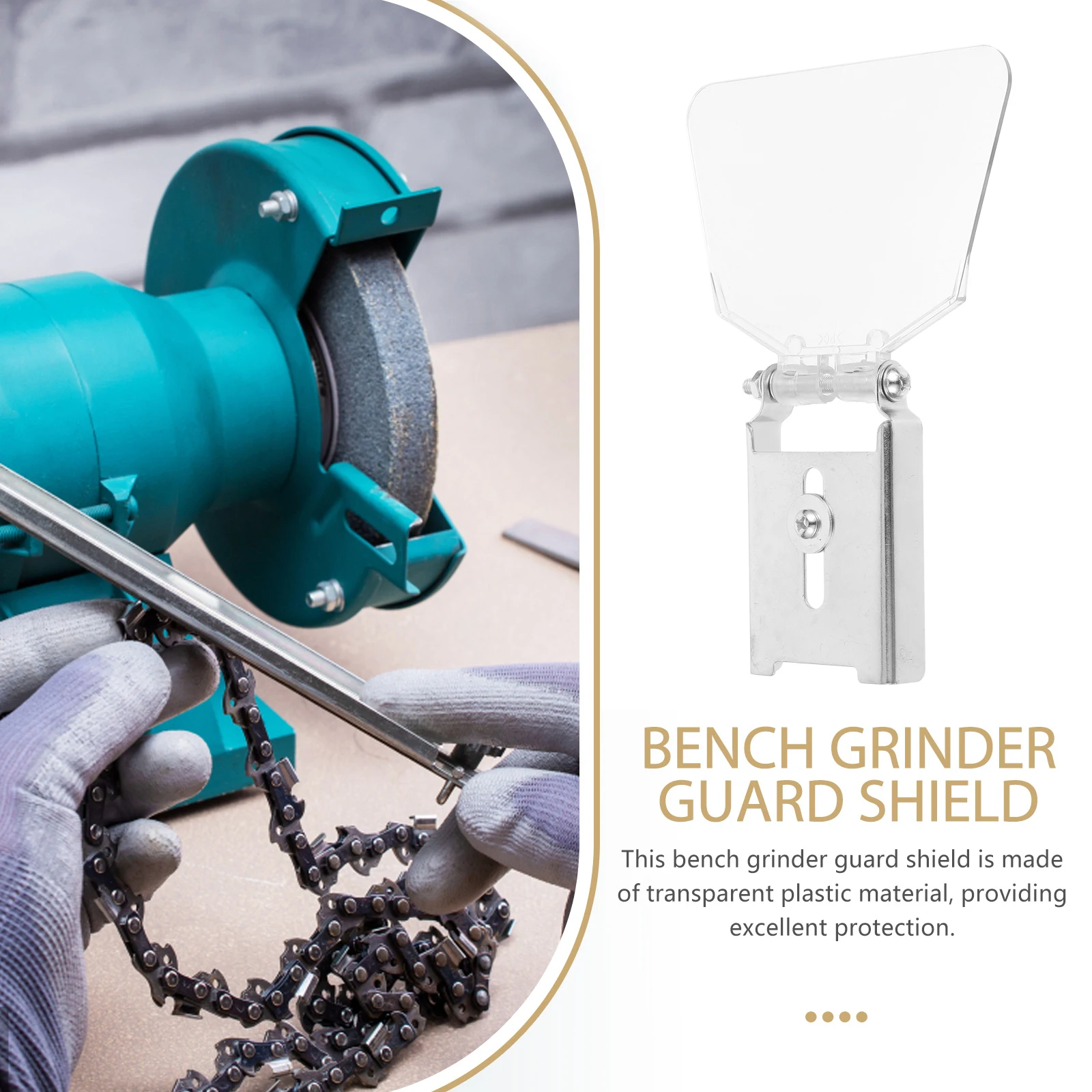 

Stainless Steel Grinder Guard Shield Bench Protector Eyeshield Replacement Kit Durable ABS Material Easy Install for Bench