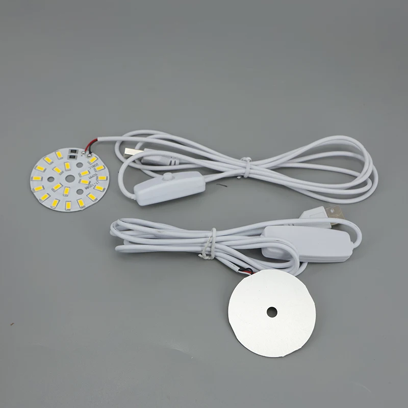 Dimmable 50mm LED Chips source beam board USB DC 5V warm 3colors white nature 5730 SMD Night Light Bulb Dimmer Reading Lamp C1