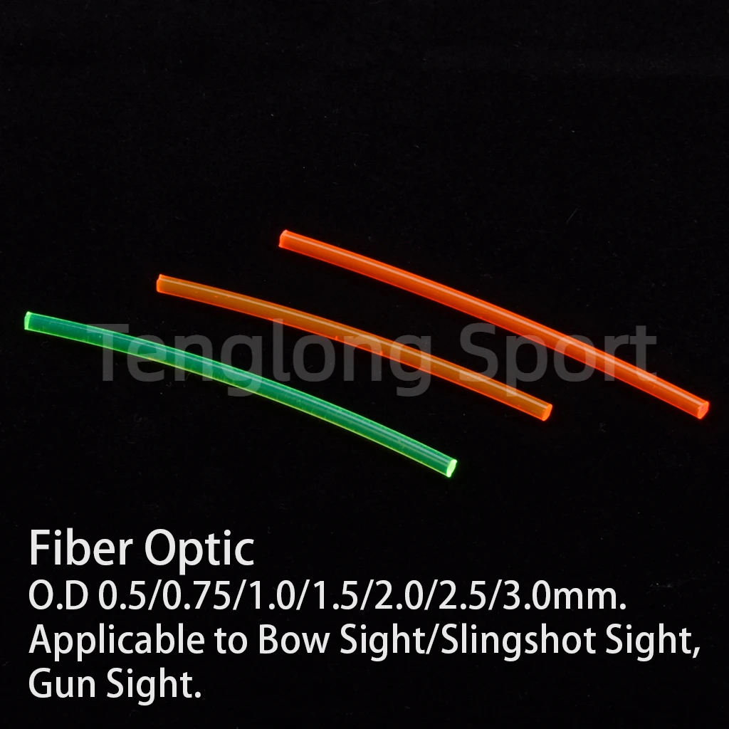 30cm Fiber Optic for Archery Recurve Compound Bow Sight Replacement Pins 1.5/2.0/2.5/3.0mm Red Orange Green Color