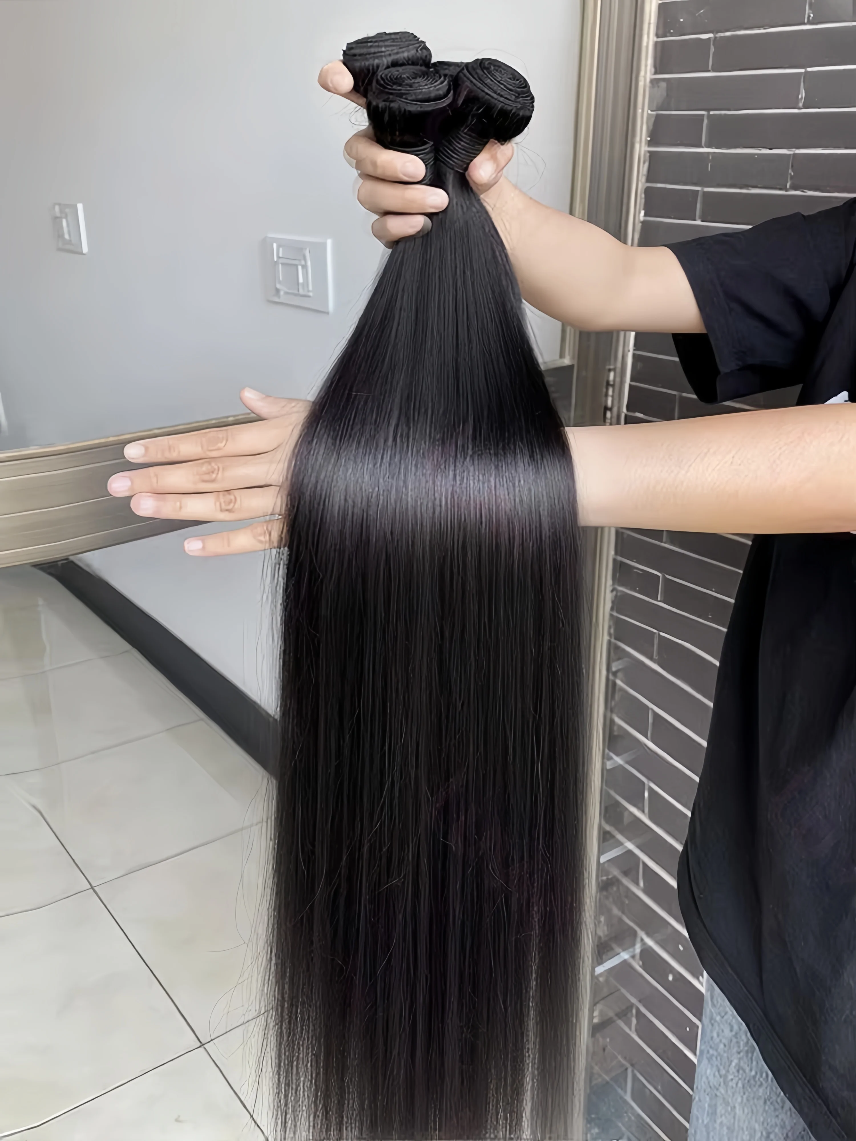 15A Straight 100% Human Hair Bundles Deal Brazilian 30 40 Inch Human Hair 3 4Bundles Raw Hair Extensions Natural Color For Women