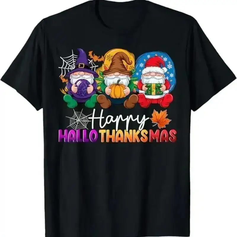 Halloween Thanksgiving Noël Happy HalloThanksMas Gnomes T-shirt