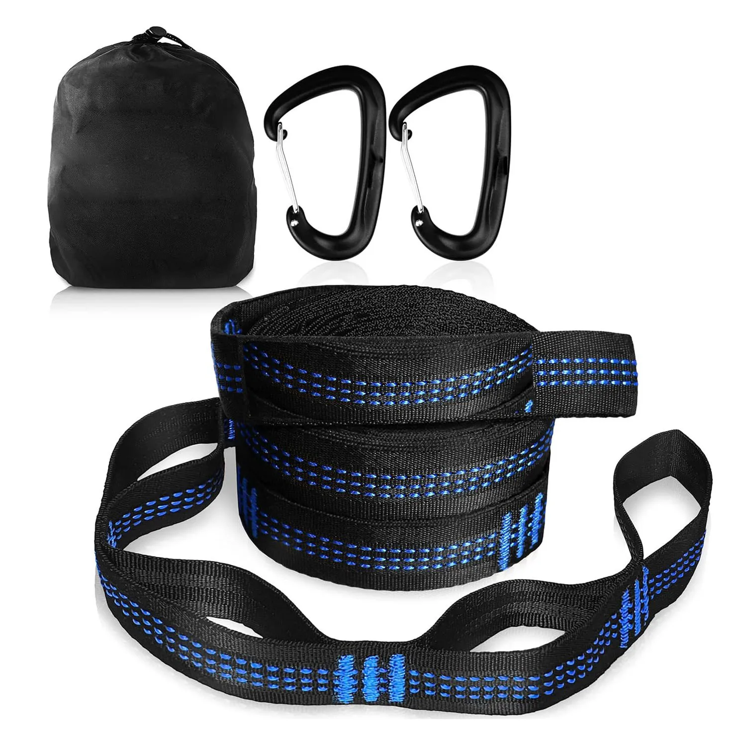 High Bearing Capacity Hammock Straps 400lbs Breaking Strength Polyester Hammock Belt Rope With Ring Buckle