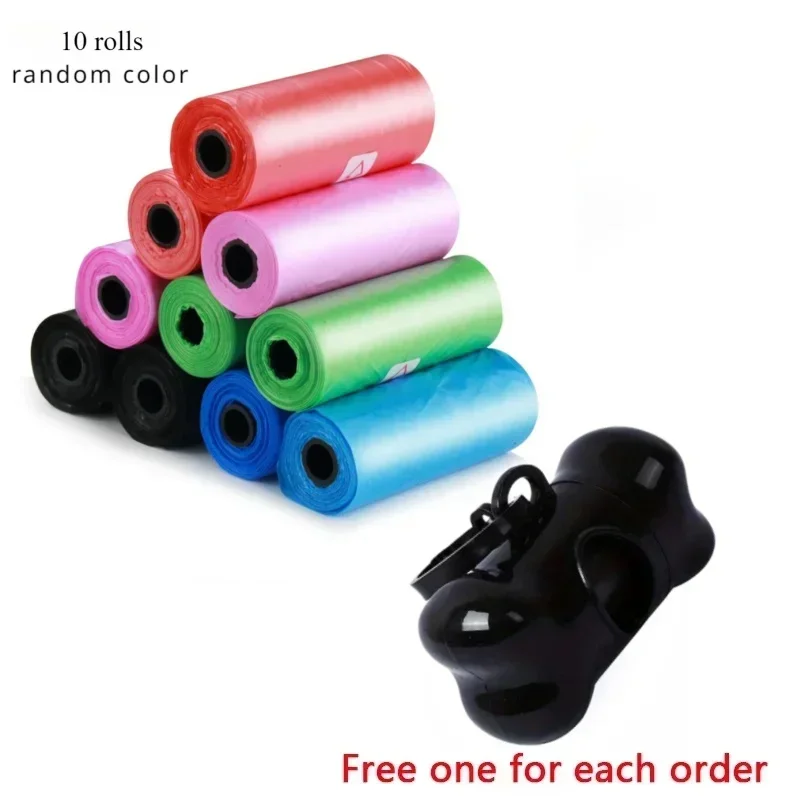 Pet Poop Bag Solid Color Printed Pet Garbage Bag Cleaning Poop Bag Walking Dog Portable Toilet Bag Dog Supplies Poop Bag Set image 3