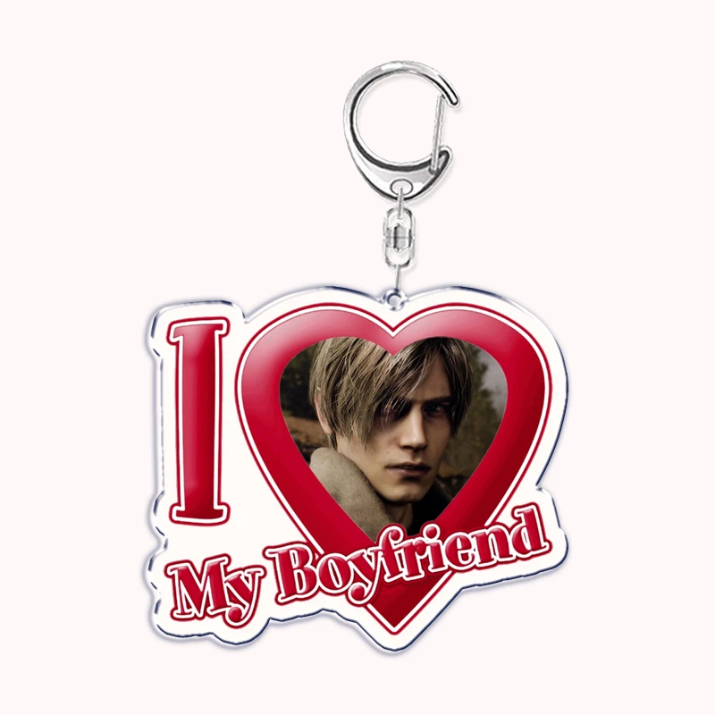 I Love My Boyfriend Girlfriend Heart Acrylic Key Chain Pendant Bf Gf Couple Key Ring Keychains for Bag Pendant Custom Lover Gift