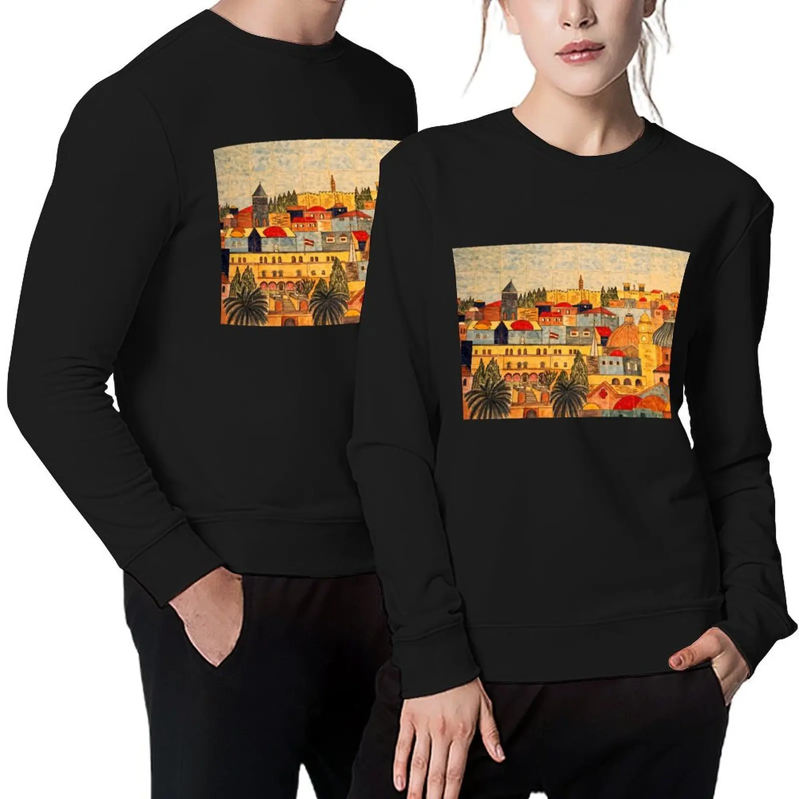 

Jerusalem Tiles Pullover korean clothes autumn clothes men clothing anime clothes oversize sweatshirts