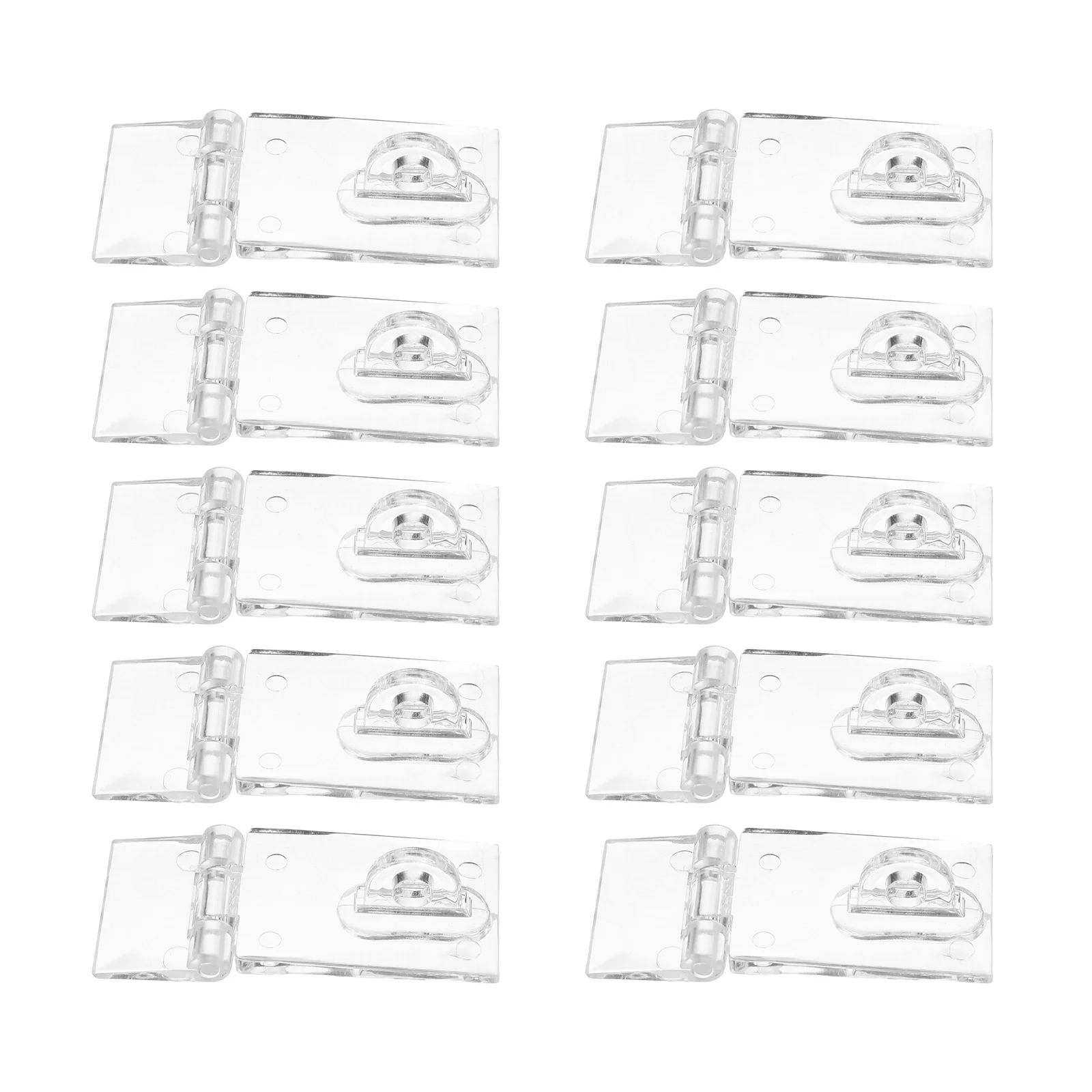 

10Sets Transparent Acrylic Cabinet Lock Hasp Clear Snap Hinge Latch Buckle Drawer Box Organizer Storage Accessories