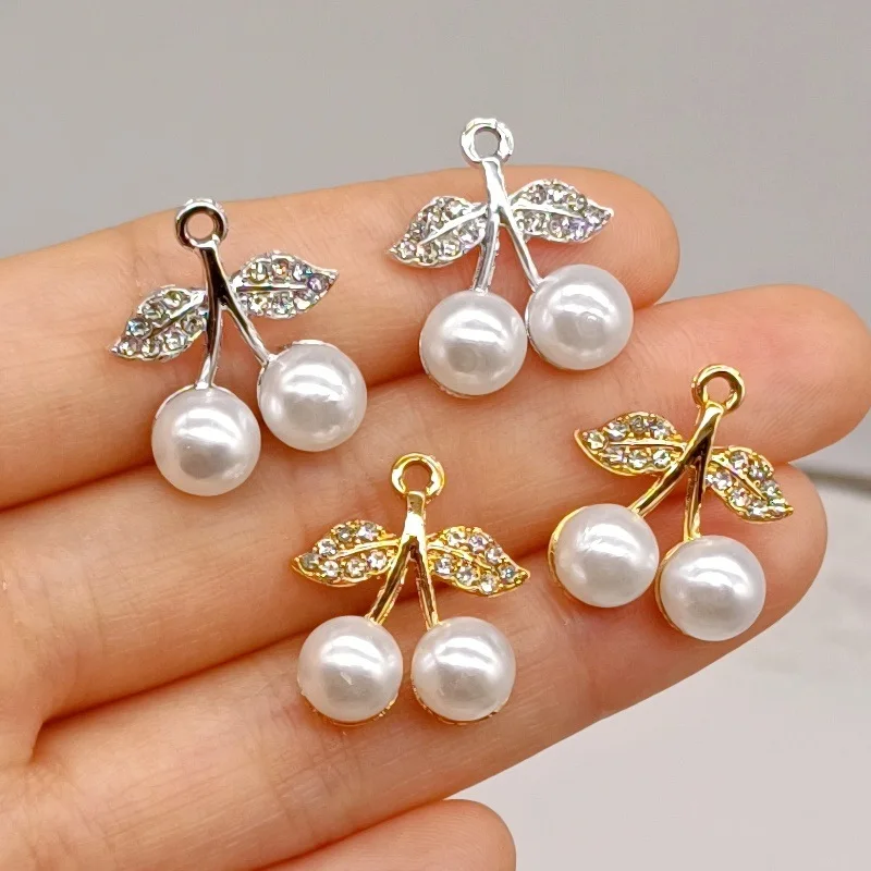 50pcs/lot Fashion berry With rhinestone fruit pendant Earrings Drop bling charm Ear Studs connecter tag Jewelry DIY