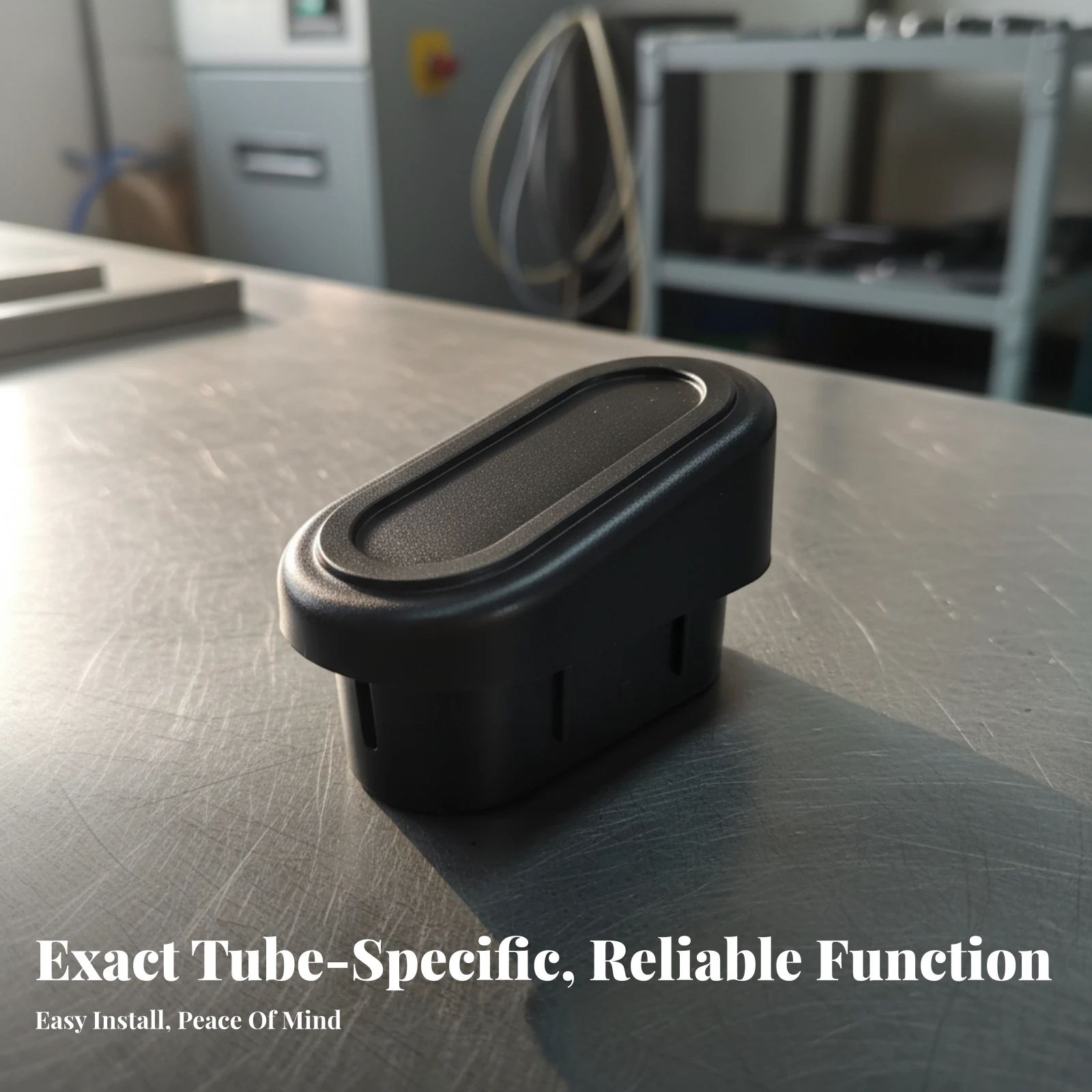 Furniture Accessory Floor Protection Elliptical Tube Plug Raised Border Oval Tube Plug Black for Fitness Equipment - view 4
