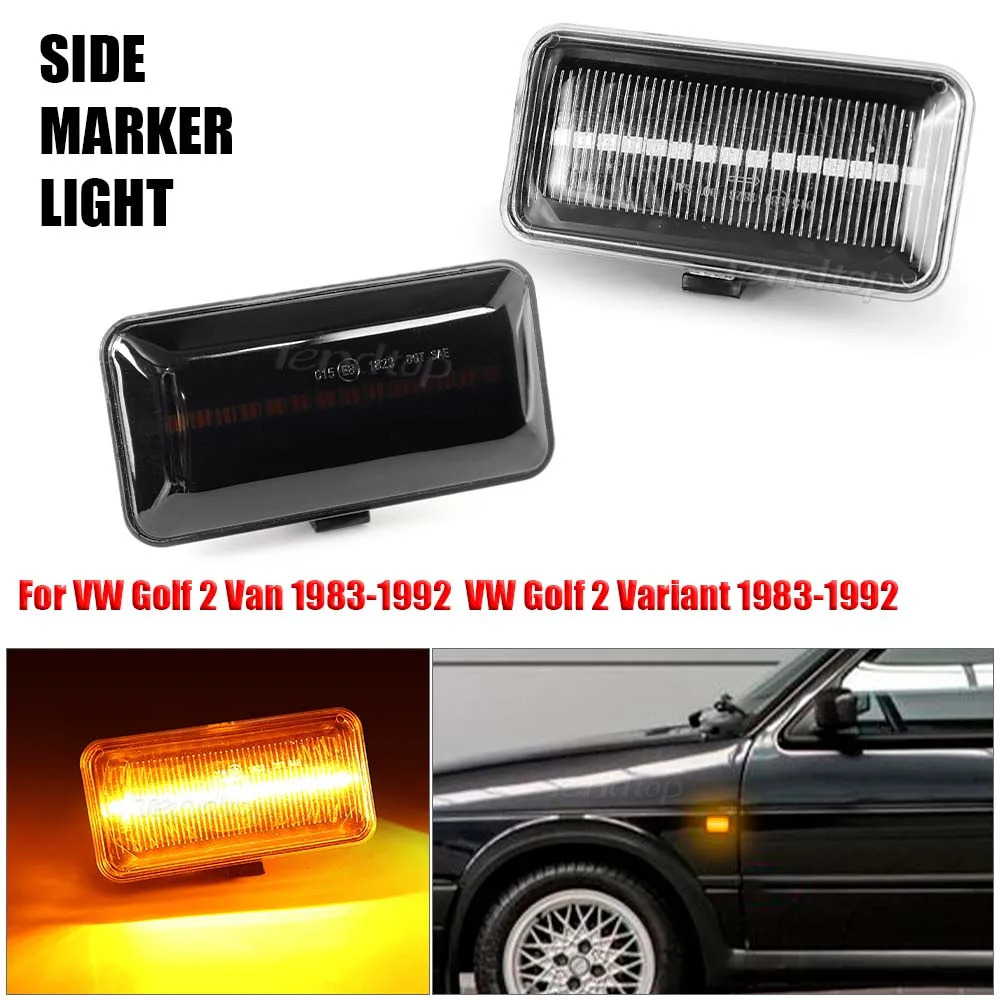 Amber Yellow Smoke Side Marker Lights Turn Signal Lights led Indicator For VW Golf 2 3 Passat B3 Vento Jetta A2 A3 Seat Ibiza 2