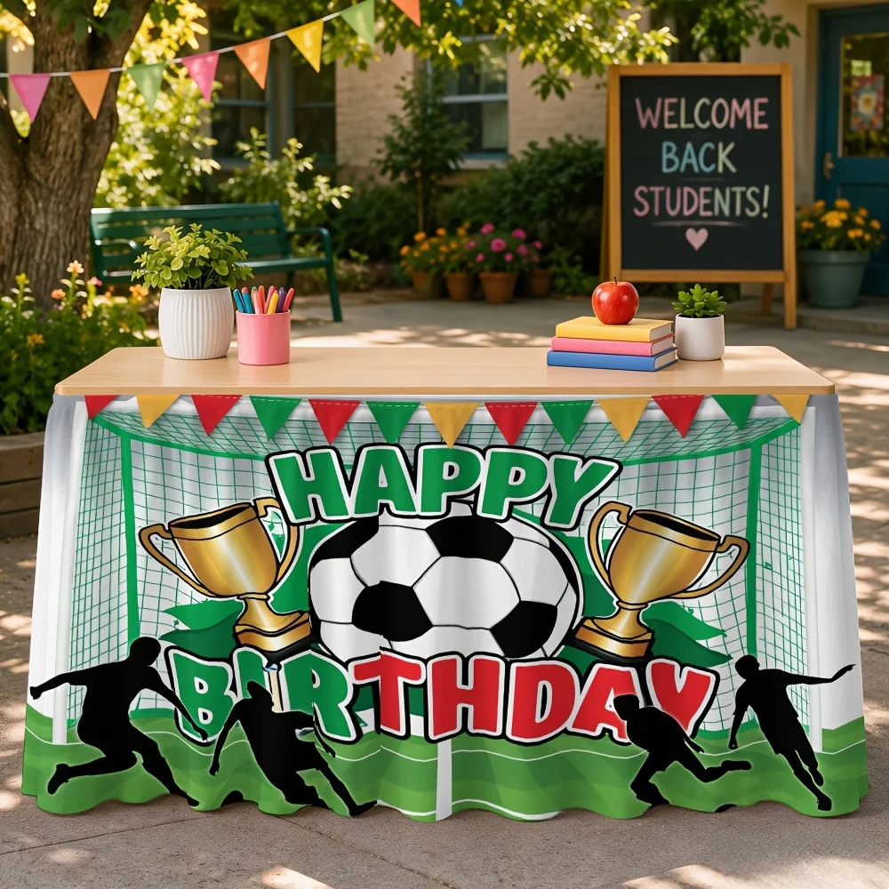 Halloween Christmas 1 birthday-themed tablecloth table dress with football pattern and 