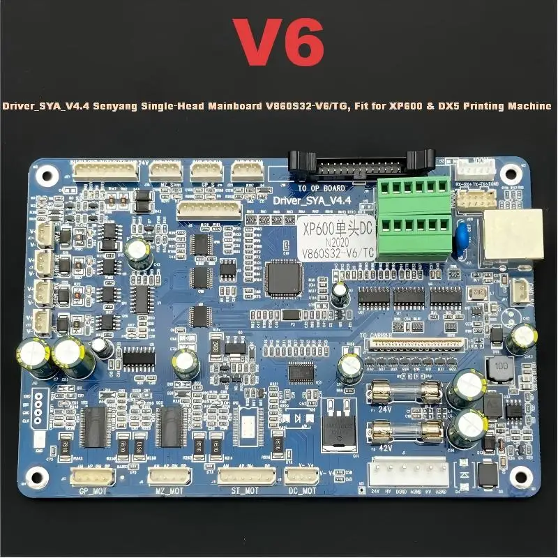 Senyang 6‑Key Mainboard Driver_SYA_V4.4 V860S32‑V6/TG, Compatible with XP600, Jucai Color, DX5 Inkjet Printer