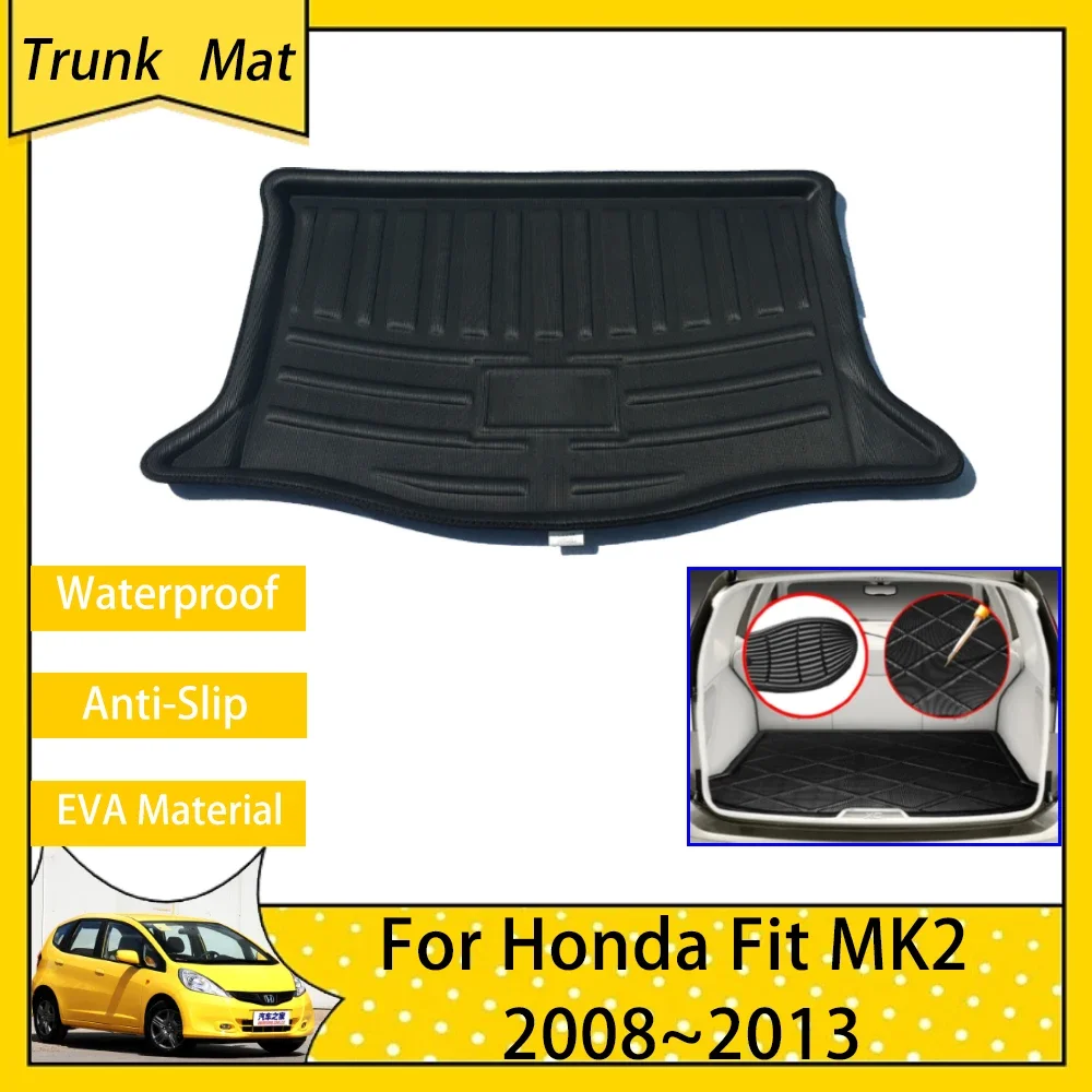 

Trunk Mats For Honda Fit Jazz MK2 GE GG 2008 2009 2010 2011 2012 2013 Accessories Car Luggage Cargo Boot Tray Waterproof Carpet