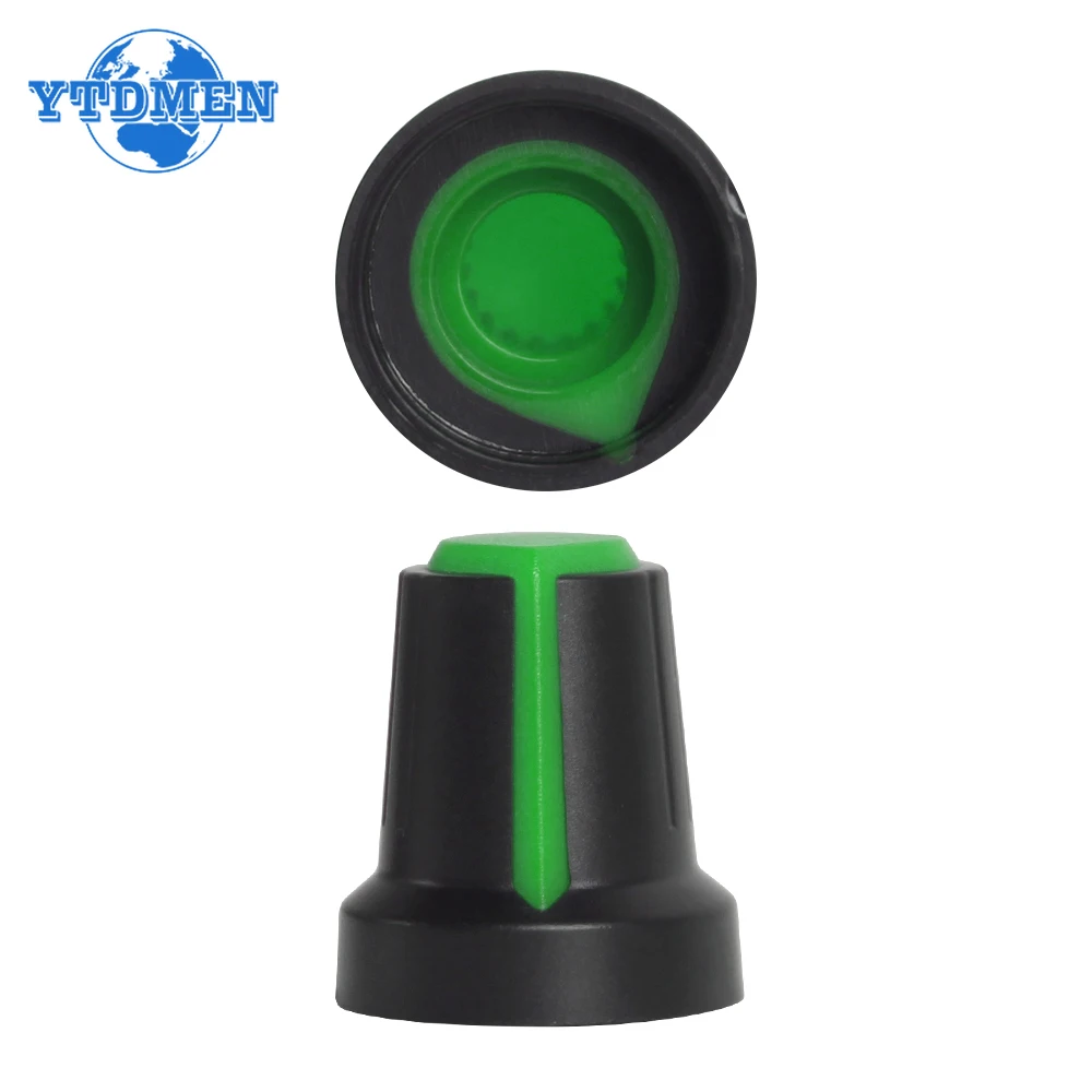 10PCS WH148 AG2 Potentiometer Switch Knob Cap 15X17mm 6mm Shaft Hole Green Plastic Knobs Plum Handle Kit