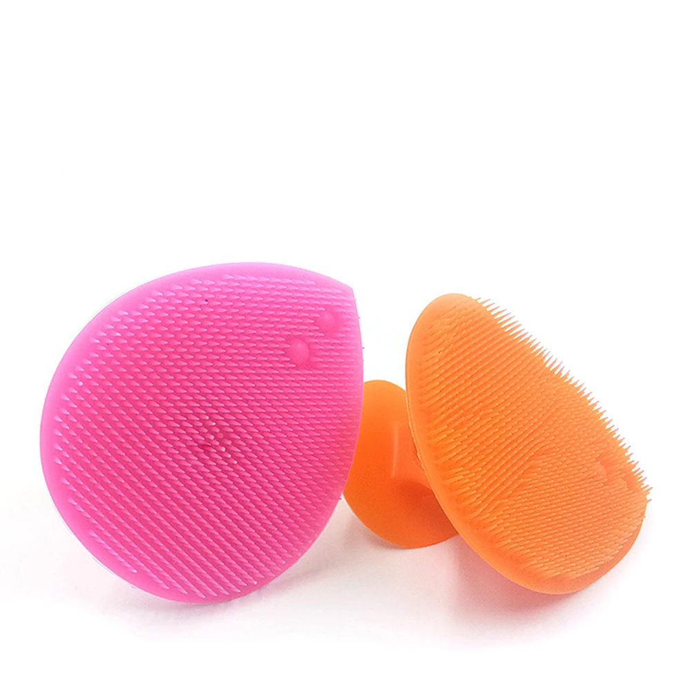 

4pcs Silicone Facial Cleansing Brush For Sensitive Skin Soft Gentle Anti- Face Scrubber Body Fruits Cleaner Non-Slip