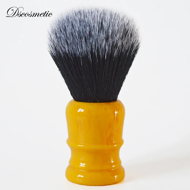 DiShi 26mm Amber Yellow Handle Tuxedo Synthetic Hair Knot Shaving Brush For Man Wet Shave