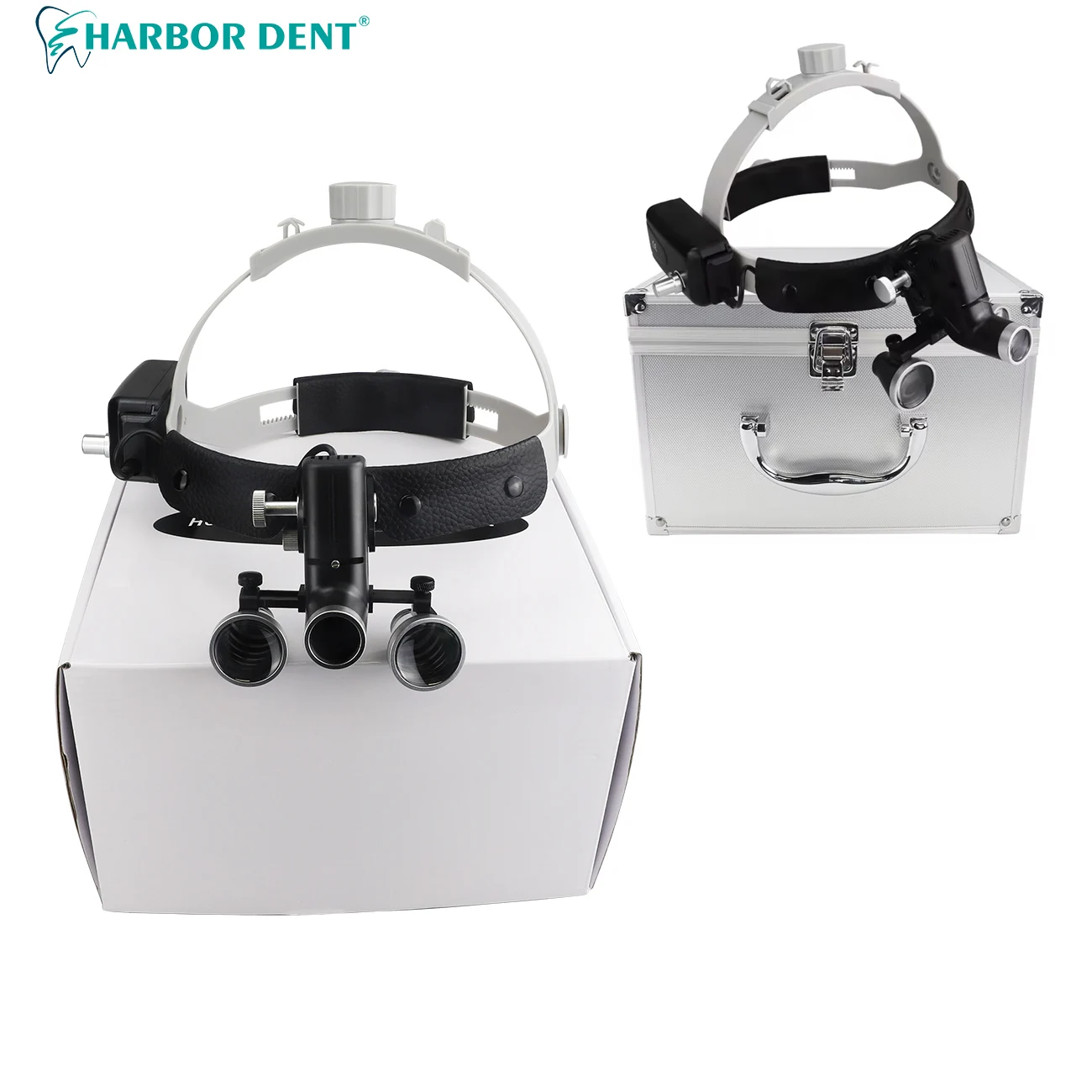 2.5X/3.5X Dental 5W LED Head Light Lamp Binocular Loupes Brightness Adjustable Dentist Lab Headlamp Surgical Headlight Magnifier