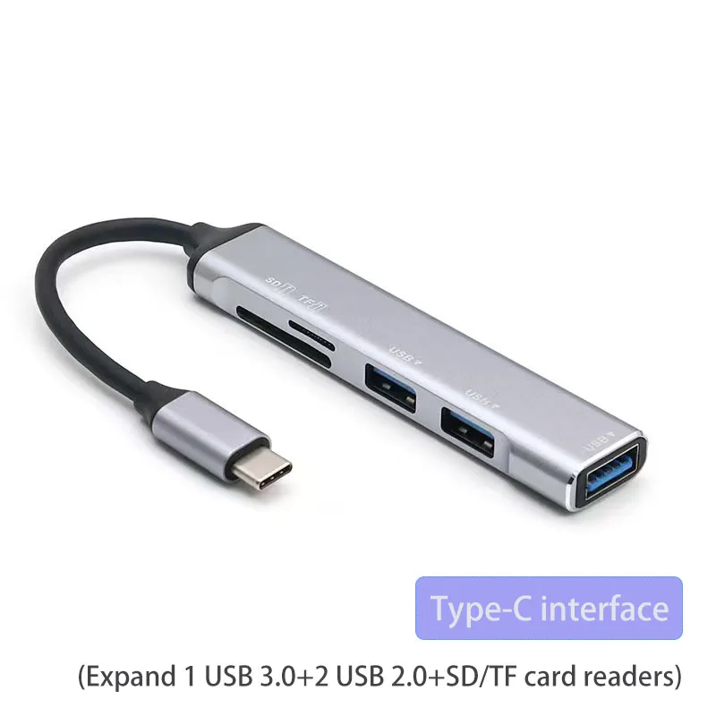 

Five In One Docking Station, One To Five, 3.0 USB High-Speed TF Card, SD Camera, Large Card Hub, Laptop Hub, Kz
