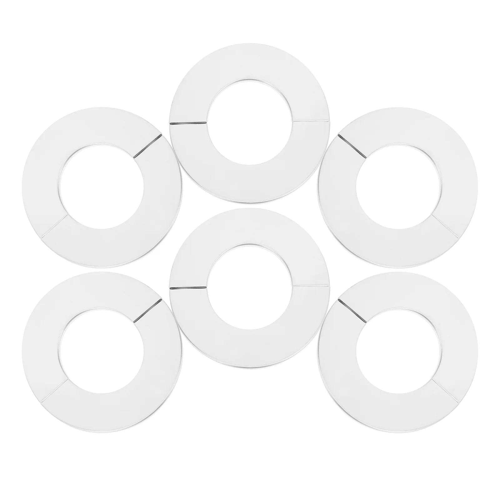 

6Pcs Decorative Wall Split Flange Stainless Steel Pipe Cover Plates for Kitchen Bathroom Toilet Plumbing Faucet Escutcheon