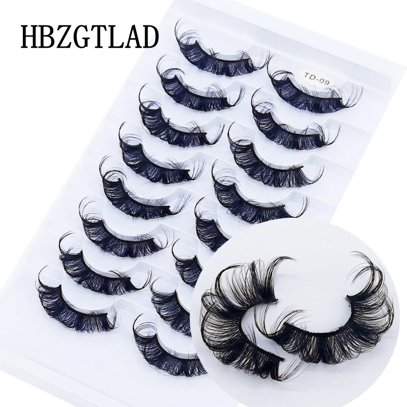 8 Pairs DD Curl Russian Volume Mink Lashes Dramatic Fluffy 10-23mm Long Eyelashes Messy Reusable Cruelty Free Makeup Eye Lashes