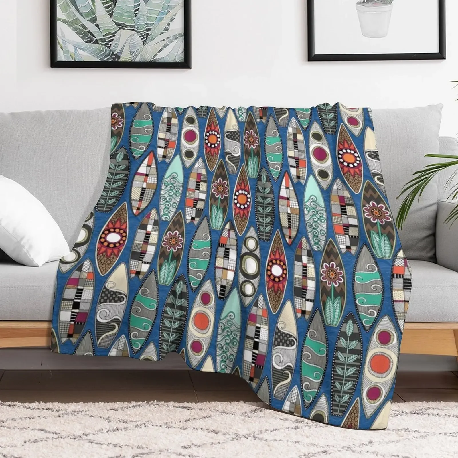 surfboards blue Throw Blanket for babies For Decorative Sofa Softest anime Blankets