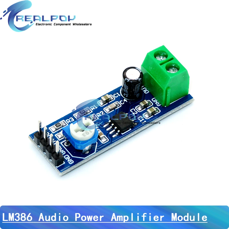 LM386 Audio Power Amplifier Module 200 times gain amplifier board mono power amplifier 5V-12V Input LM386 Module