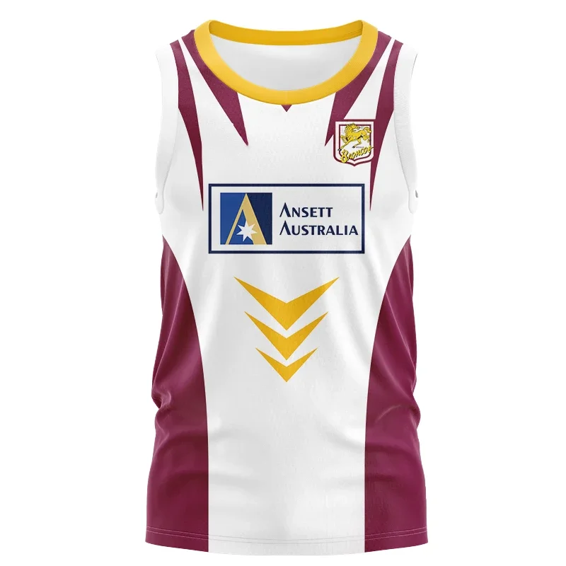 

1998 Brisbane Broncos Retro Rugby Singlet Vest Jersey T-Shirt Size: S-XL-5XL ( Print name and number )