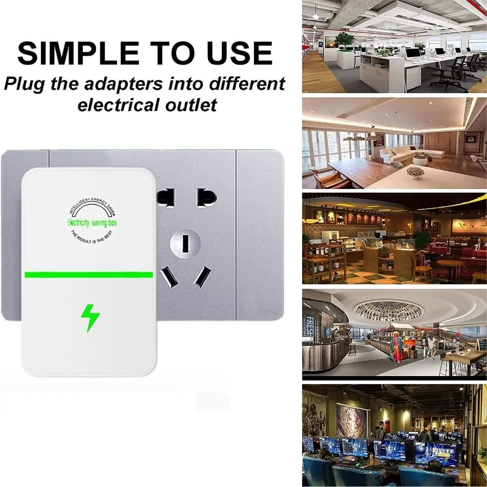 

US/EU/UK Adapter Electricity Saving Box Stable Performance Power Save Electric Energy Saver Saver Cost Reducing Smart