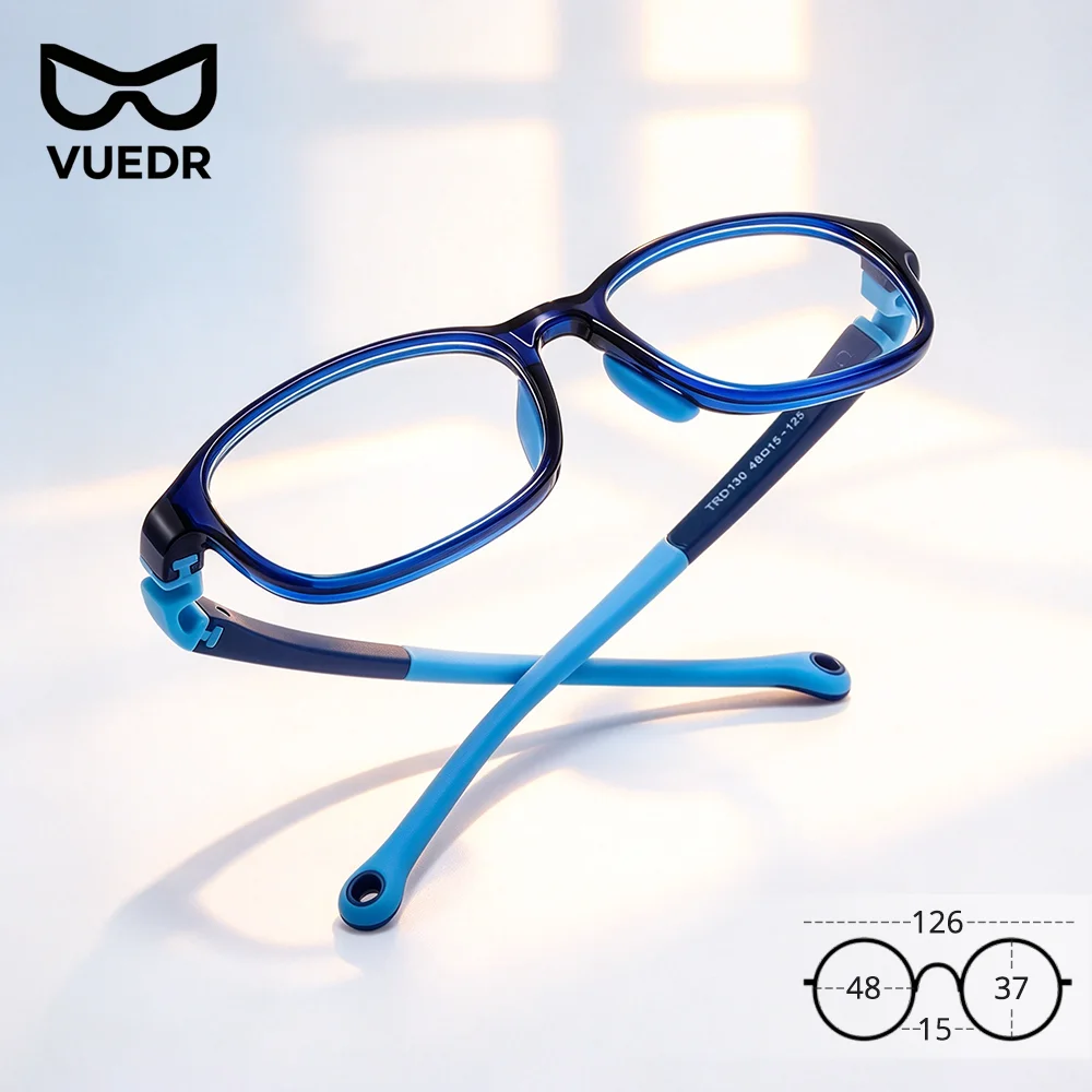 2026 New Bendable Eyeglass Frames For kids Boys Transparent Anti Blue Square Glasses Child Anti-slip TR90 Screwless 48