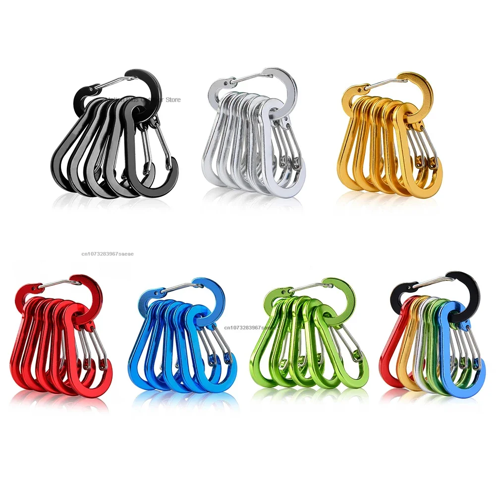 1pc Carabiner Clip Aluminum Alloy Keychain Lock Buckle Snap S-Ring Clip Outdoor Backpack Camping Multi Tool Fishing Hiking Hook