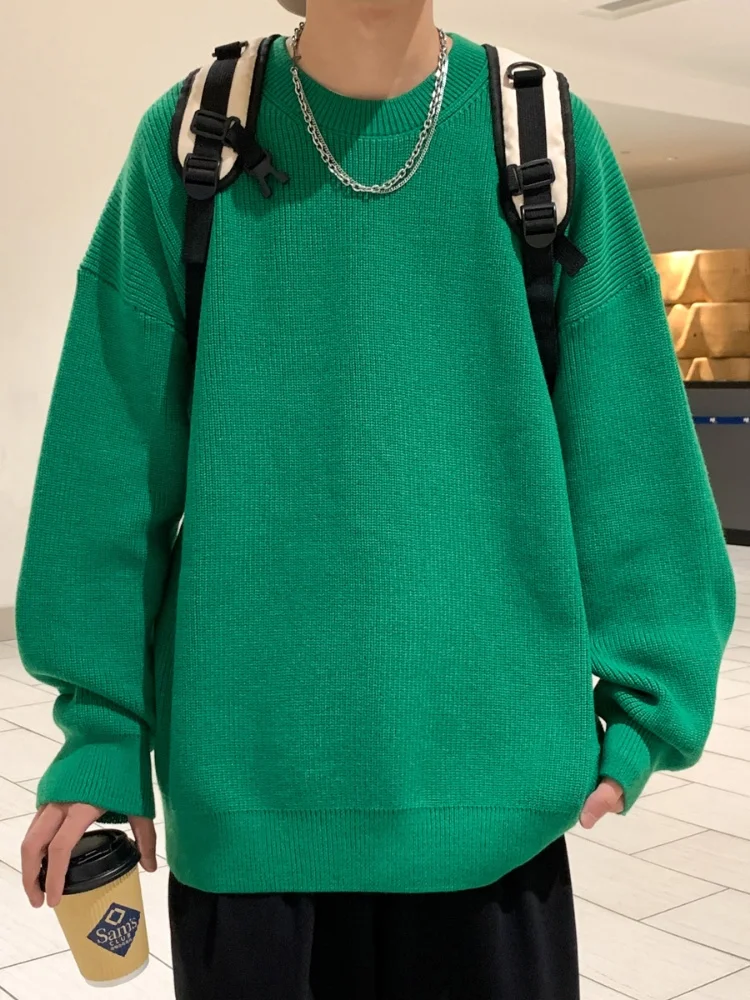 

Мужской осенне-зимний однотонный трикотажный свитер Laid-ba с круглым вырезом, мягкий, комфортный, средней длины, с длинными рукавами