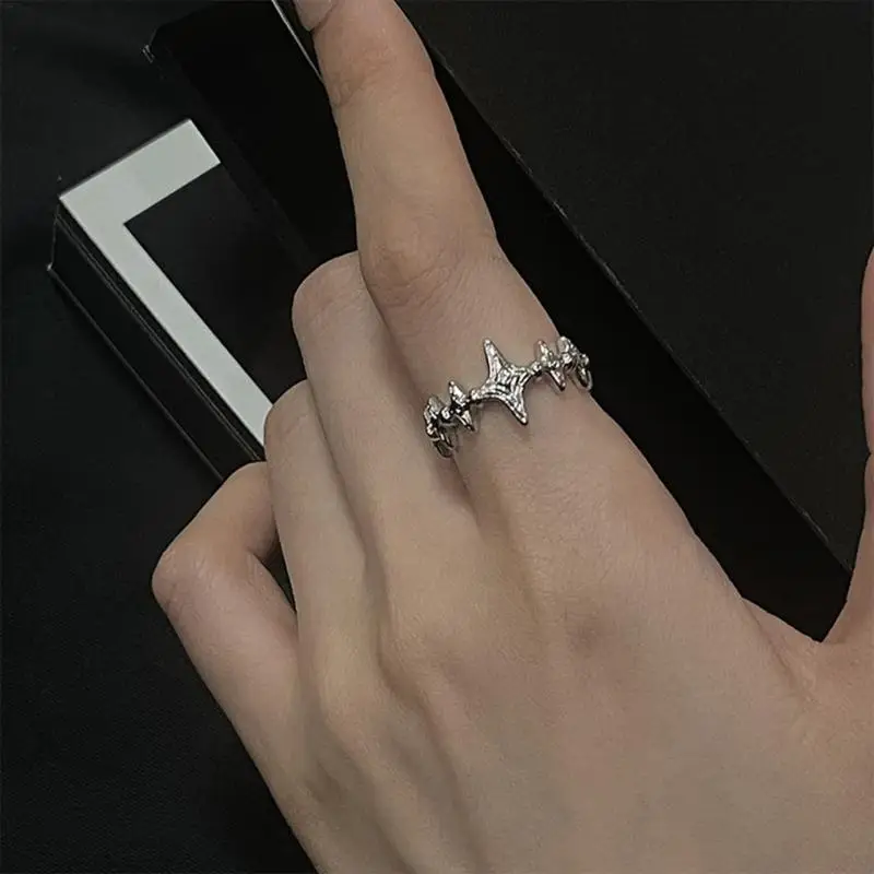  Versatile Star Designs Adjustable Open Rings Crafted from Alloy for Various Occasions Including Parties and Daily Use