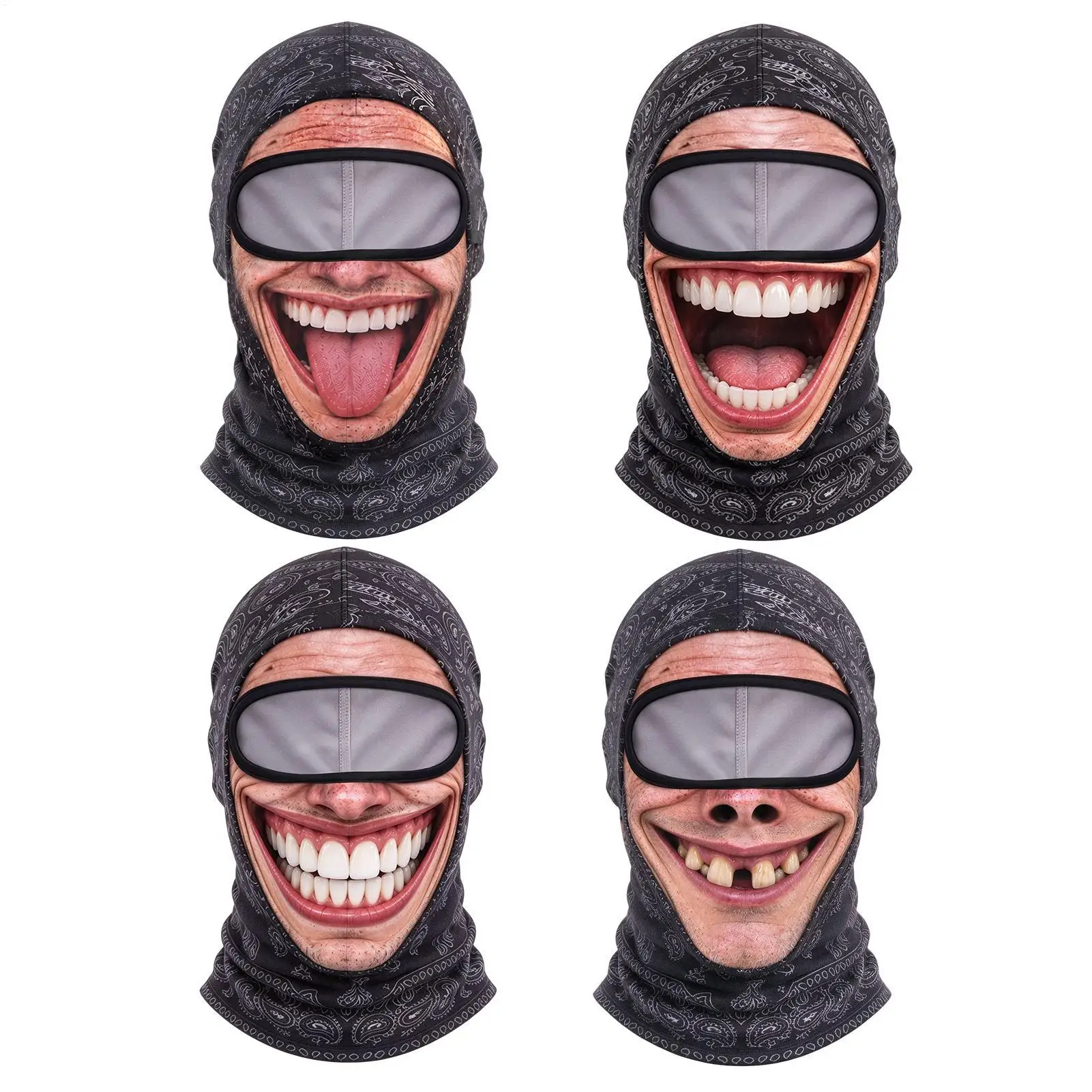 Face Print Ski Masque Funny Warm Elastic Fit Cosplay Neck Gaiter Cosplay Face Cover Ski Masque for Adults Women Enthusiasts