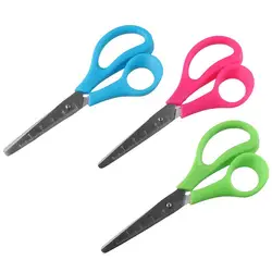 3 Pieces Left Handed Scissors Set,5.6Inch 3 Color Craft Scissors Comfort Grip Handles Blunt Lefty Safety Scissors