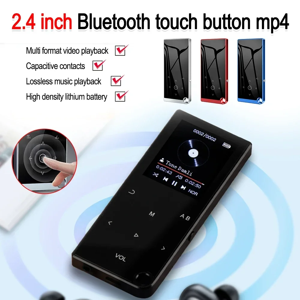 Schermo da 2.4 pollici HiFi Audio portatile Walkman con lettore Video FM/eBook/Recorder/MP4 nuovo lettore musicale MP3 Bluetooth 5.0 Lossless