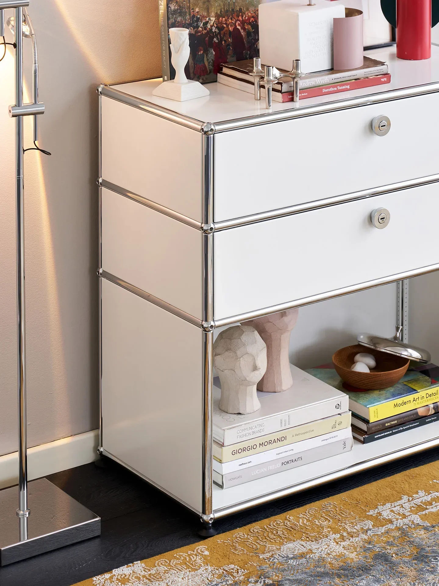 A  Italian Minimalist High Cabinet Light Luxury Living Room Locker Modern Minimalist Office File Storage Cabinet